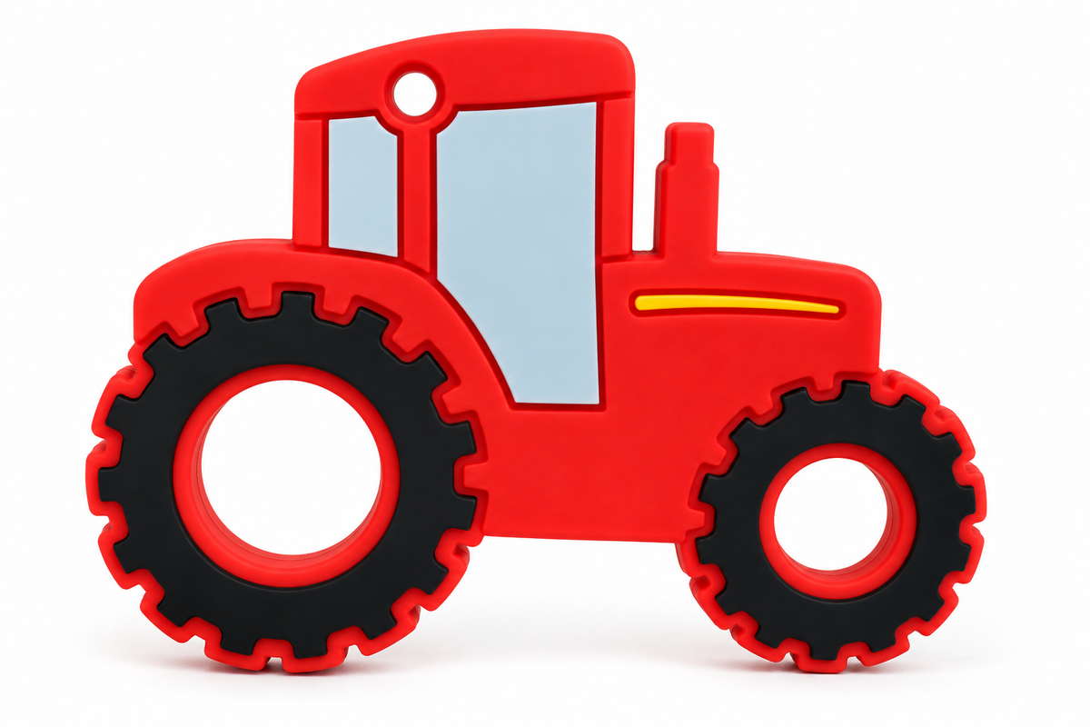 Red Tractor Silicone Baby Teether